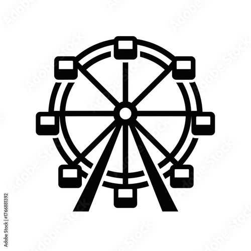Ferris wheel black silhouette amusement ride funfair attraction