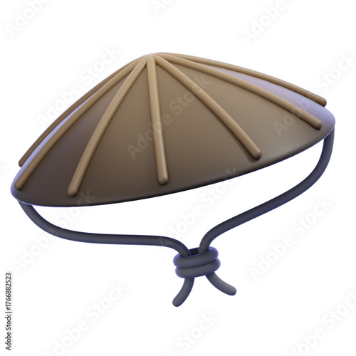 Conical Straw Hat, an Asian Cultural Icon for Sun Protection, Rural Life and Rice Farmers