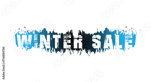 Winter Sale Icy Text — Grunge Style with Snowy Texture