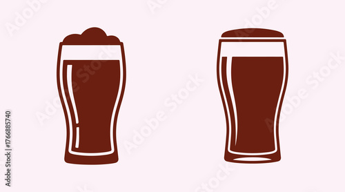 brown ales beer glass icon in vector form.