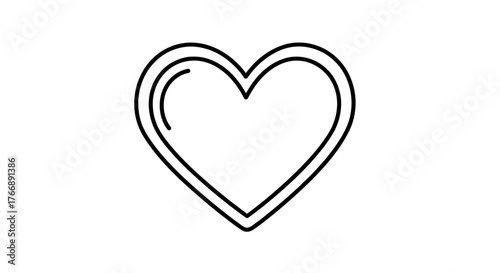 Double-lined heart shape illustration for love and affection concepts.
