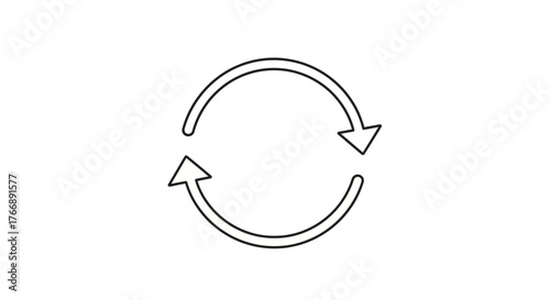 Simple black line art of a circular refresh icon.