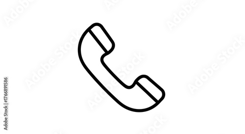 Simple black outline of a classic telephone receiver icon.