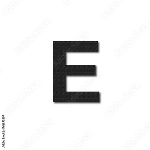 Textured Black Letter E