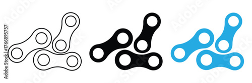 Dynamic bicycle chain links icon set,bike,
chain,
link,
cycling,
sport,
transport,
speed,
movement,
connection,
technology,
industry,editable stroke

