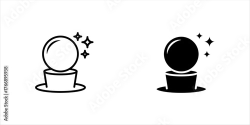 Crystall ball icon in trendy outline style design. Vector illustration isolated on white background, eps 10