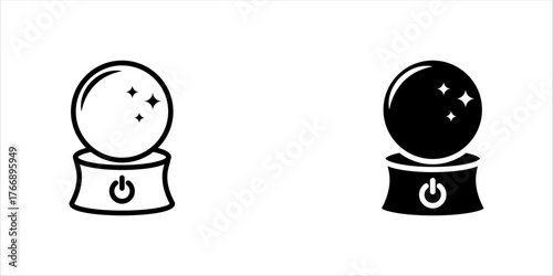 Vector fortuneteller ball icon. Flat illustration of crystal ball isolated on white background. Icon vector illustration sign symbol, eps 10