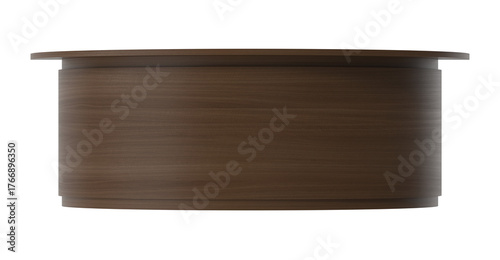 Fototapeta Naklejka Na Ścianę i Meble -  Modern wooden reception desk with a curved design on a white background