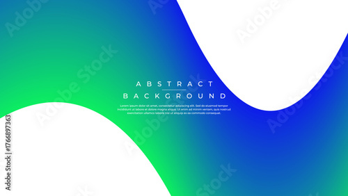 Abstract Green and Blue Fluid Wave Minimalist Background