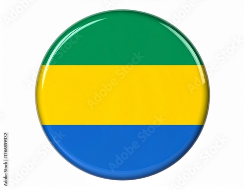 Free Download Gabon Flag Button on White Background - GFXLoad