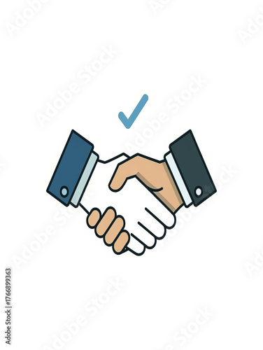 Handshake Agreement with Check Mark Icon deal business