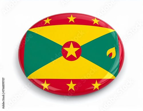 Free Download Grenada Flag Button on White Background - GFXLoad