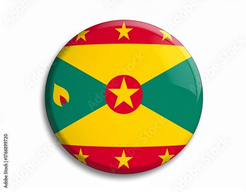 Grenada Flag Button on White Background Free Download Grenada Flag Button on White Background - GFXLoad