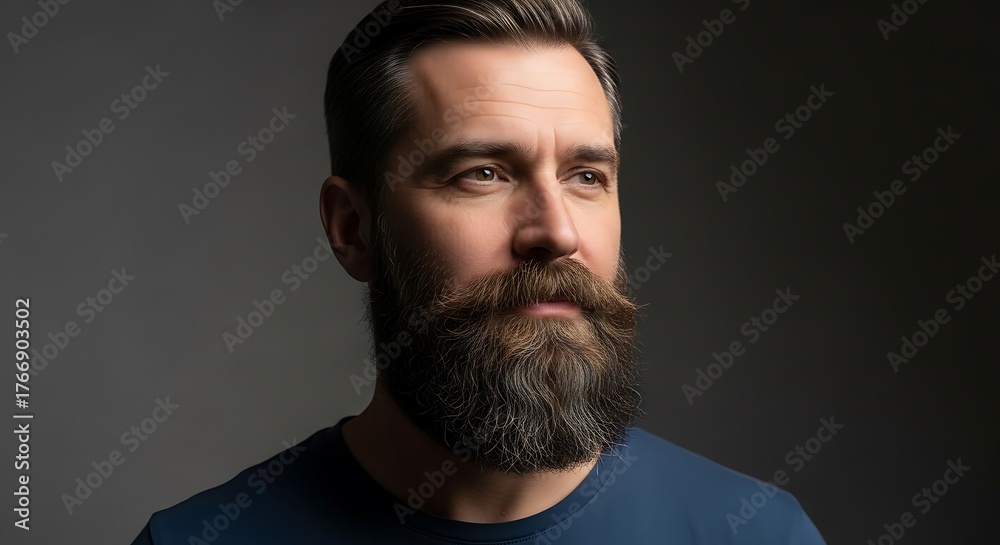 Obraz premium No Shave November A Man's Portrait with a Full Beard