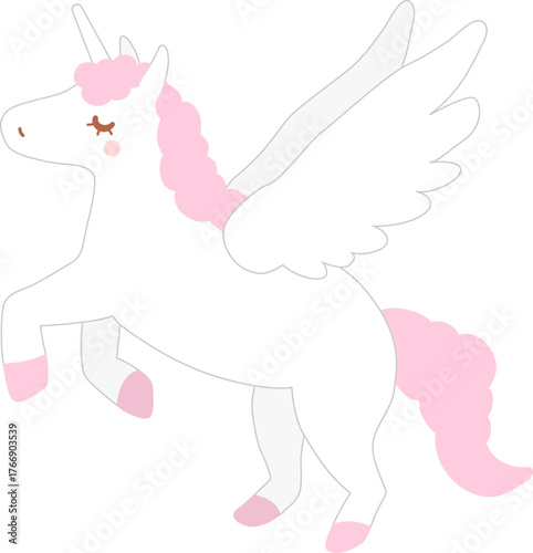 ピンクのユニコーンのイラスト