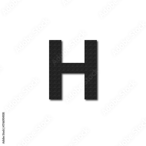 Minimalist Black Letter H with Texture