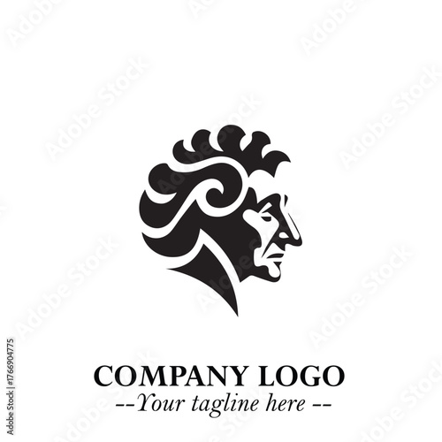 Elegant Old Woman Logo Symbol in Black on White Background with Classic and Minimalist Design

