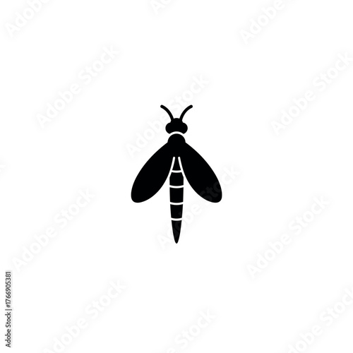 Silhouette of a wasp insect illustration.