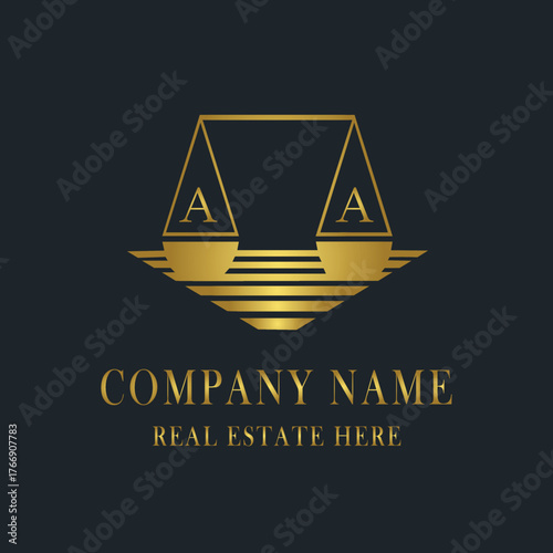 Vector art of elegant letter j logo design with golden octagon and brand name below