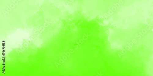 Abstract background with green sky and clouds - bright climate peaceful weather daylight heavenly.  Abstract   green smoke transparent effect overlay brush painted art. 