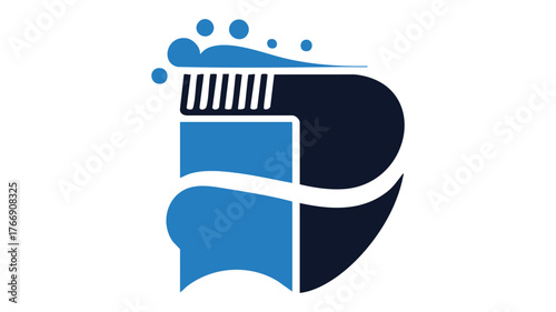 Modern abstract blue logo symbol representing innovation and technology growth