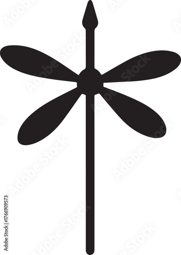 Spinning wheel silhouette vector