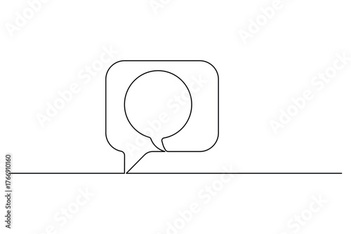Speech bubble continuous one line art drawing ellipsis thinking dialogue speech bubble vector illustration