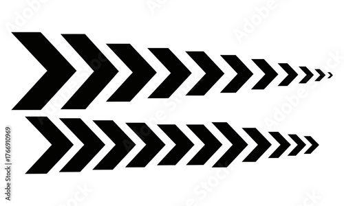 Dynamic Directional Arrows Streamlined Design for Navigation and Movement, Vector Illustration