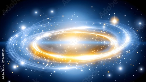 Fototapeta Naklejka Na Ścianę i Meble -  Exploring cosmic wonders galaxy formation outer space digital art vibrant abstract