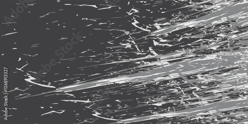 Abstract Gray and White Scratched Texture with Linear Patterns and Grunge Effect.