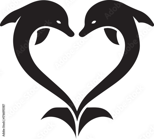 Vector Dolphin Logo Icon for Modern Branding, Ocean, Marine Life, Water Sports, Eco-Friendly Business, Minimalist Design, Adventure, Wildlife, Travel, and Professional Graphic Illustration