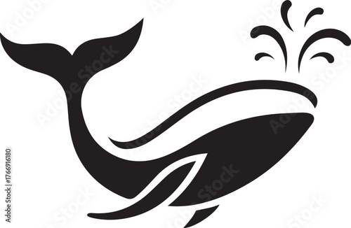 Vector Blue Whale Logo Icon for Modern Branding, Ocean, Marine Life, Wildlife, Eco-Friendly Business, Minimalist Design, Adventure, Travel, Conservation, and Professional Graphic Illustration