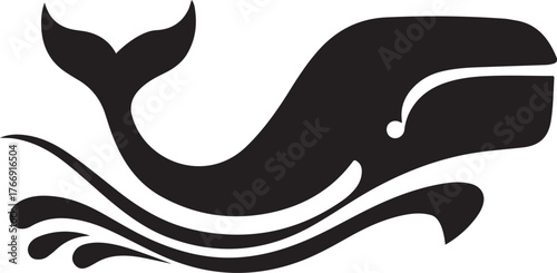 Vector Blue Whale Logo Icon for Modern Branding, Ocean, Marine Life, Wildlife, Eco-Friendly Business, Minimalist Design, Adventure, Travel, Conservation, and Professional Graphic Illustration