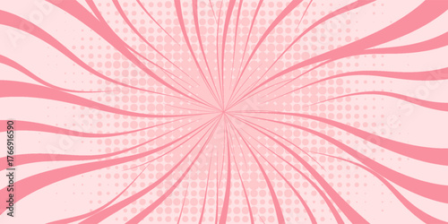 Candy color sunburst background. Abstract pink cream sunbeams design wallpaper.