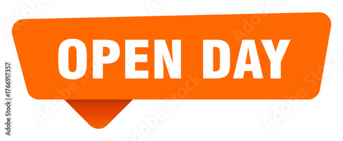 open day sticker. open day orange sign isolated on transpatent background