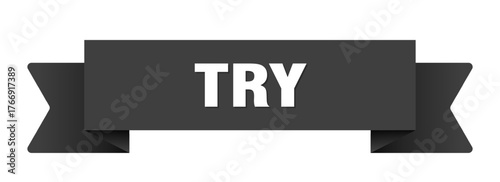 try ribbon isolated on transparent background. try ribbon