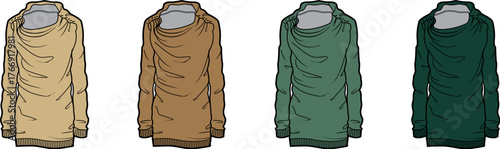 Chic Draped Neckline Sweater Cozy Elegance in Various Shades