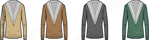 Variety of Fashionable Pullover Sweater Designs in Diverse Colors for Apparel and Clothing