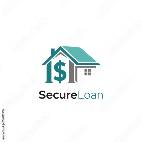 Secure Loan Logo Featuring a House and Dollar Sign.