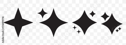 Generative AI logo icon magic sparkle stars symbol , Artificial intelligence sign. Vector ai generated icon blue logo, gradient sparkles On Transparent Background. EPS 10.