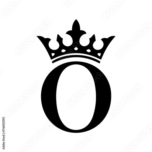Royal monogram letter o crown emblem symbol classic heraldic design element isolated on transparent background