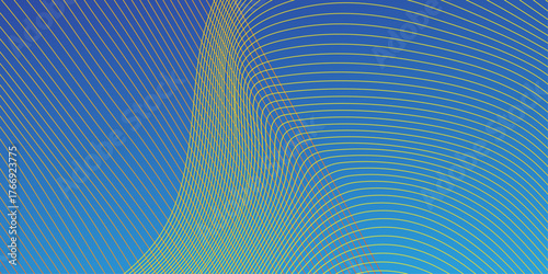 Futuristic network connecting dots - Computer generated abstract background.Abstract vector landscape background. Cyberspace grid. abstract halftone dots curved background isolated on blue background
