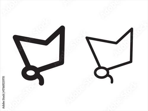 Unique quirky doodle illustration of a map pin pointer ready for creative travel designs and branding projects now