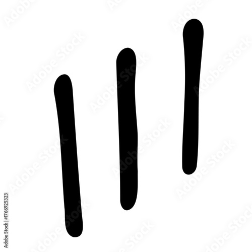 Hand drawn vertical lines shape outline vector doodle abstract minimalist element