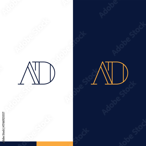 luxury AD letter logo design