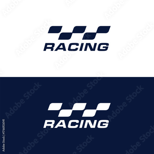simple flag racing logo icon