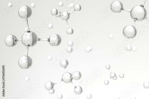Crystal Clear 3D Molecular Structure Scientific Visualization Design 3D render