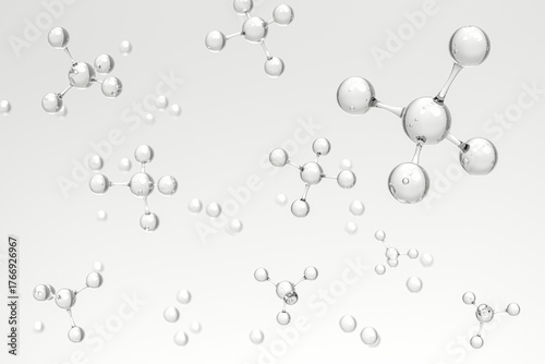 Crystal Clear 3D Molecular Structure Scientific Visualization Design 3D render