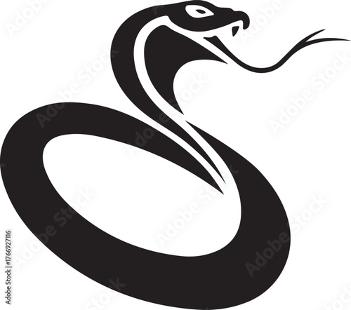 Silhouette Style Vector Snake Logo Icon for Modern Branding, Wildlife, Reptile, Tattoo, Sports Team, Security Company, Minimalist Design, and Professional Business Identity Graphic Illustration