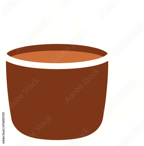 Simple Steaming Hot Coffee or Tea Mug Vector: Cozy Beverage Flat Color Icon IllustrationSimple Steaming Hot Coffee or Tea Mug Vector: Cozy Beverage Flat Color Icon Illustration